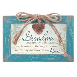 Grandma Safe Haven Blanket Smile Teal Distressed Jewelry Music Box Plays Wind Beneath My Wings