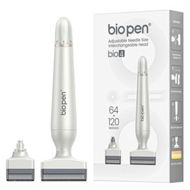 Derma Stamp, Dermastamp Regolabile 0-3mm 120 Titanio Aghi + 64 Titanio Aghi Professionale, per la Crescita dei Capelli, Barba, Viso, Corpo, Viso, Uomo e Donna