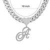 BLBLJERY A Initial Necklaces Silver Cuban Link Chain for Women