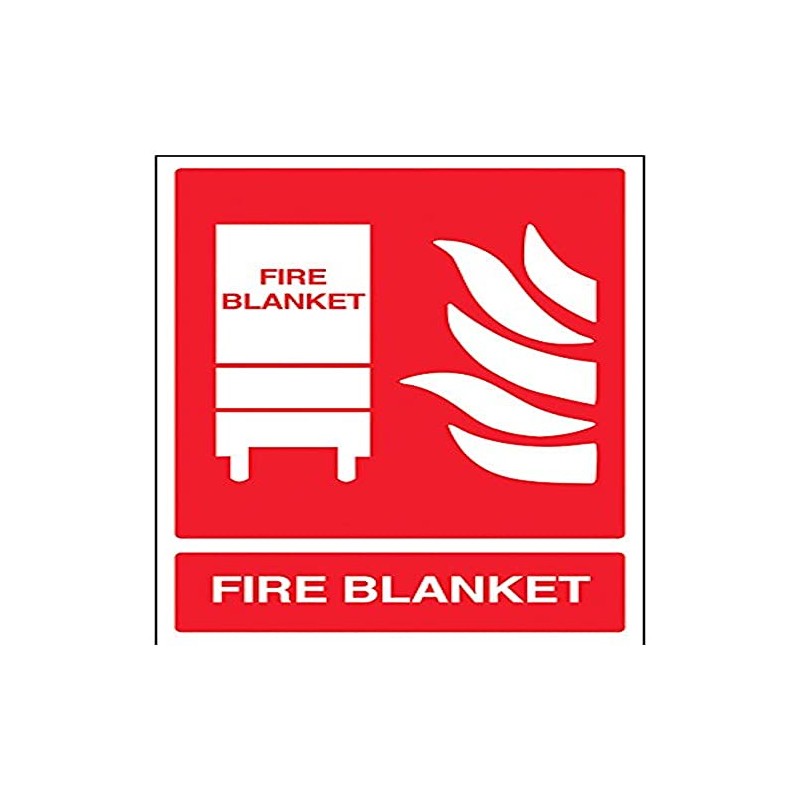 V Safety Fire Blanket Sign - 200mm x 300mm -