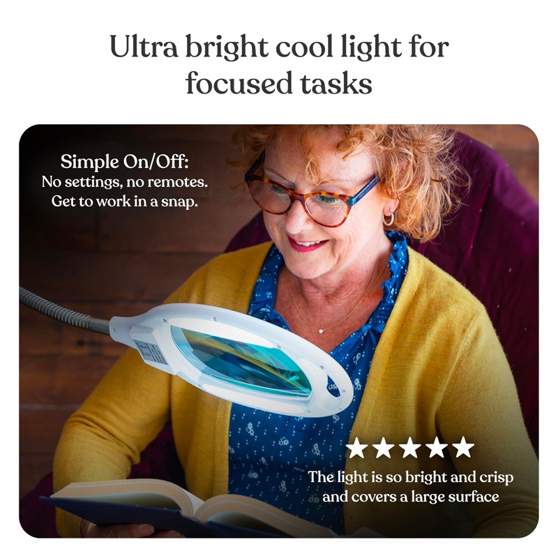 Brightech LightView Pro Magnifying Glass with Light and Stand, Magnifying