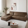 Pfrstuv Sectional Couch Covers, Leather Look Sofa Cover L Shape