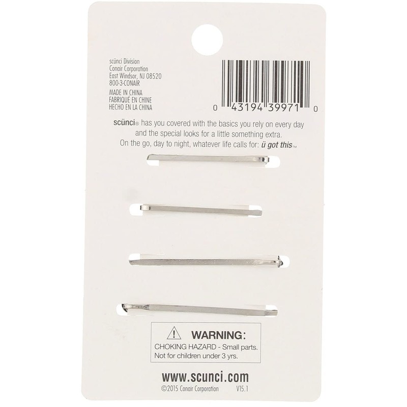 Scunci Real Style Hair Clips, 4 Ct