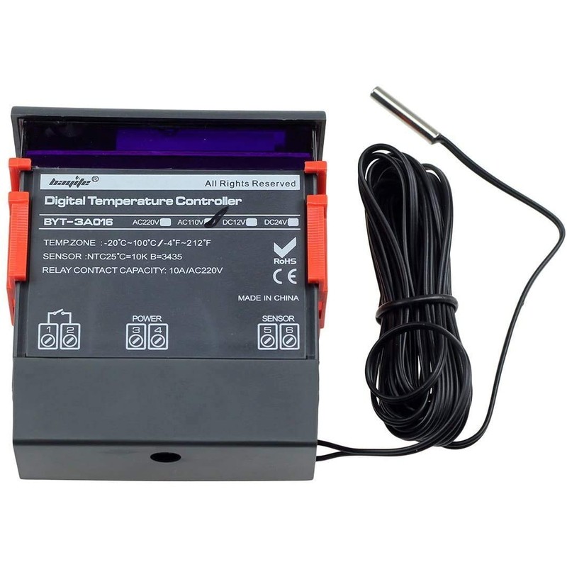 bayite AC 110V Fahrenheit Digital Temperature Controller 10A 1 Relay