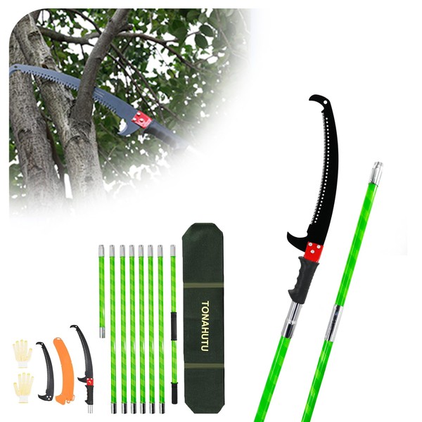 TONAHUTU 26 Foot Tree Pole Pruner Manual Branches Trimmer Extension