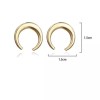 Crescent Womens Simple Minimalist Silver Tone Crescent Moon Stud Earrings
