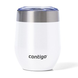 Contigo River North Stainless Steel Wine Tumbler with Spill-Proof Lid, Leak-Proof 12oz Reusable Wine Glass, Dishwasher Safe & Keeps Drinks Hot or Cold for Hours, Sunbeam Gold