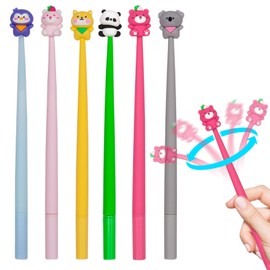 YOYTOO Cute Cartoon Animal Shaking Gel Pens 0.5 mm, Black Ink Gel Writing Pens for Office School Supplies Students Children Gift, 6 Pack
