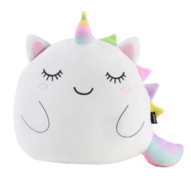 I-TOTAL ® - Decorative cushion for children/living room, fluffy fabric cushion in shape (unicorn)