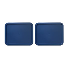 Replacement Lids fits Pyrex 6-Cup Glass Food Storage Container Bowls, (8.75 x 6.75-Inch) Plastic Rectangle Lids Covers for Pyrex 7211-PC, Airtight & Leakproof (2-Pack, Blue)