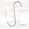 Kapokr Pack of 40 Meat Hooks S Hooks Stainless Steel