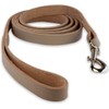 Leather Dog Lead 180 cm – Hand‑Stitched Light Grey Full‑Grain Leather,