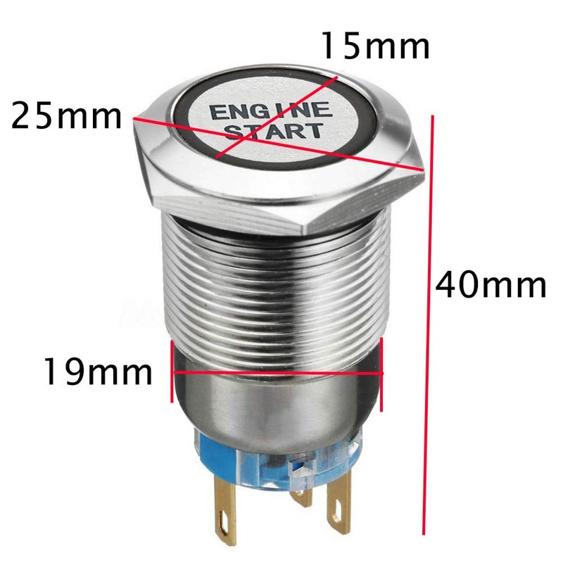 ESUPPORT 12V Car Vehicle Blue LED Light Headlight Push Button