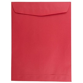 JAM PAPER 9 x 12 Open End Catalog Colored Recycled Envelopes - Red Recycled - Bulk 250/Box