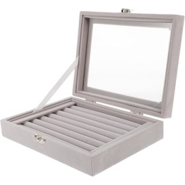 Organizador de Joyas Portátil con Tapa Transparente Caja de Almacenamiento para Collares y Pendientes Exhibidor de Anillos Compacto y Ligero para Viajes y Uso Doméstico