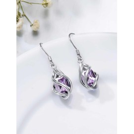 June Birthstone Earrings 925 Sterling Silver Alexandrite Earrings for Women, June Birthday Dangle Drop Earrings Jewelry for Women Girls