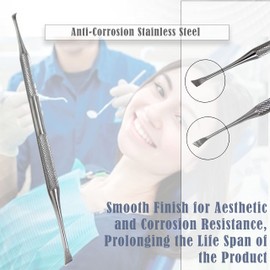 Professional Dental Tarter Scraper Tool - Set of 6 Dental Picks, Double Ended Tartar Remover for Teeth, Plaque Remover, Tooth Scraper - Added Tooth Cleaning at Home - 100% Stainless Steel, 6.5" Length