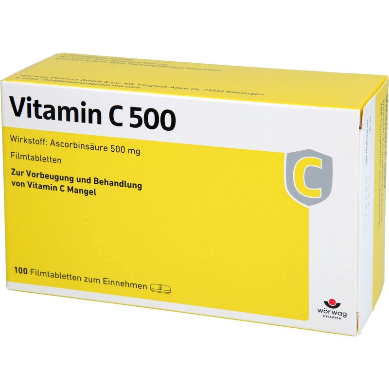 Vitamin C 500 Film-Coated Tablets Pack of 100
