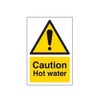 V Safety Caution Hot Water Warning Sign - 100mm x
