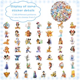 Pack of 100 Children's Cartoon Stickers Vinyl Waterproof Aesthetic for Skateboard Guitar Laptops Scrapbook Bicycle Suitcase for Teenagers Boys Girls Adults