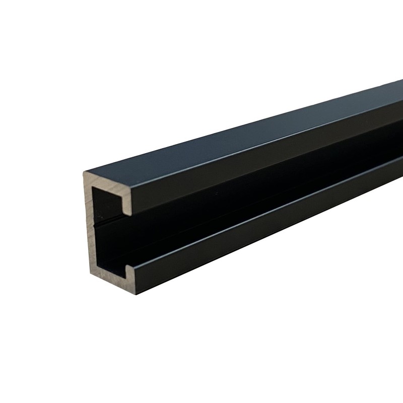 Set of 4 Aluminium C-Profile Black Edition 1 m Suitable