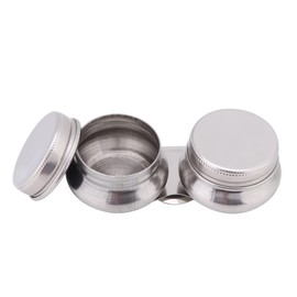 Haosie Double Dipper Palette Cup, Stainless Steel Palettes Container Cup with Screw Lid, Oil Painting Megilp Turpentine Solvent Container