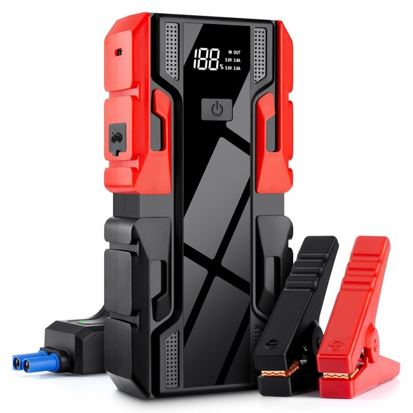 BvvCee Jump Starter, 4500A Peak 22000mAh Lithium Car Jump Starter Battery Pack for Up to All Gas and 10.0L Diesel Engines,Safe 12V Portable Battery Starter Power Pack with 3 LED Light