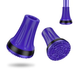 supregear 3/4" Cane Tips (2-Pack), Heavy Duty Rubber Anti-Slip Cane Tip for All Terrain Extreme Grip Feet Cap for Canes, Crutches and Walking Sticks, Purple