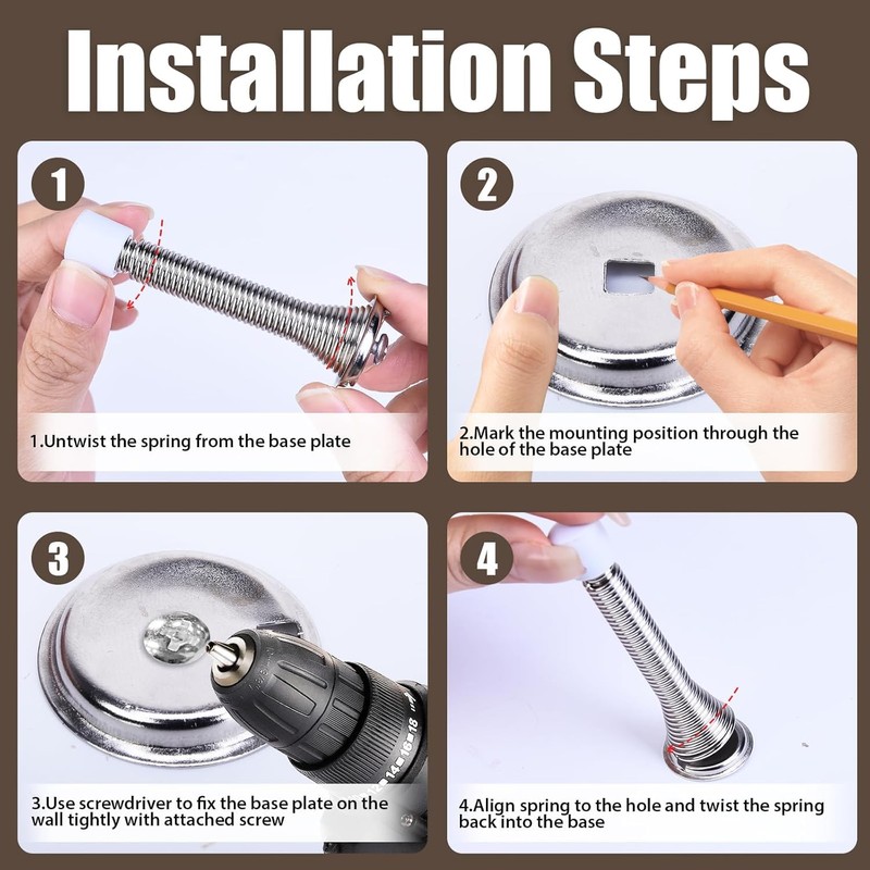 Extendable Door Stopper - Adjustable Spring Stopper for Home, Office,