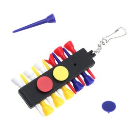 Plastic Golf Tees Golf Tee Holder with 12 Golf Tees 3 Golf Ball Markers 1 Golf Pencil Set With Keychain Golf Practicing Tees for Golfer