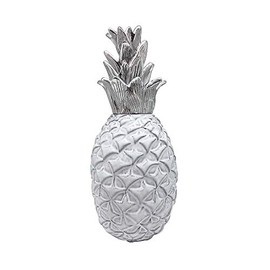 MARIPOSA Large Pineapple Ceramic with Metal Top, One Size, White
