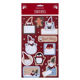 Design by Violet Christmas Sticker Gift Tag Set Xmas for Children - Pack of 50 - Assorted Gnome and Friends Designs - Gift Tags for Presents - Gift Wrap for Christmas - Stickers for Christmas