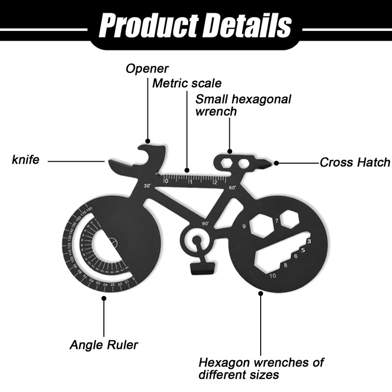 Bicycle Multitool Bicycle Tool with Aluminium Whistles, Pack of 2
