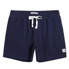 JustSun Men's Sports Shorts Cotton with Zip Pockets, blue