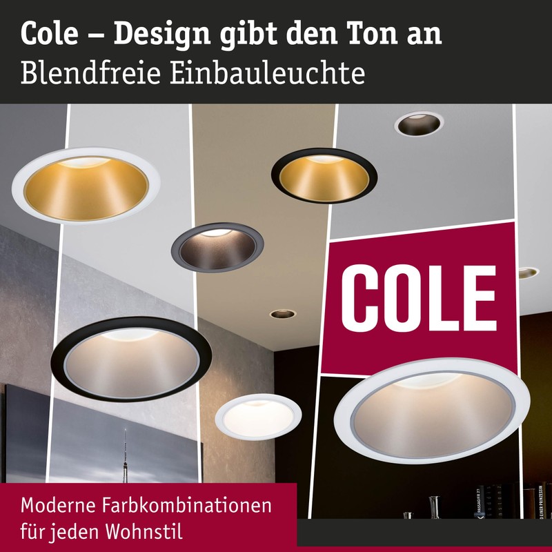 Paulmann 94870 LED Recessed Light 3-Step-Dim Cole Basic Set of