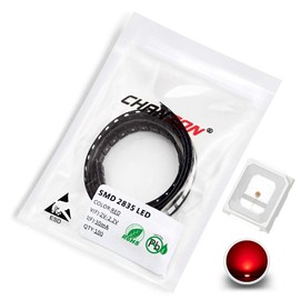 Chanzon 100 pcs 2835 Red SMD LED Diode Lights (Surface Mount Chip 2.8mm x 3.5mm DC 2V 30mA 0.1W) Super Bright Lighting Bulb Lamps Electronics Components Light Emitting Diodes