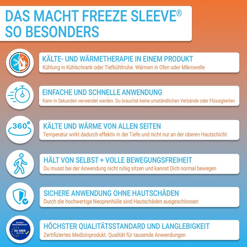 FreezeSleeve Ice & Heat Therapy Sleeve- Reusable, Flexible Gel Hot/Cold