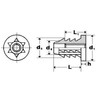 Threaded Insert Nut, 1/4-20 x 13mm Knock-in Style with Flange