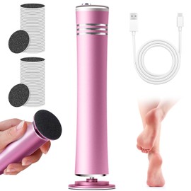 Electric Foot File Hard Skin Remover, Foot Files for Hard Skin, Electric Foot File, Pedicure Sets for Feet, Hard Skin Remover Foot for Home & Nail Salon with 60 pcs Replacement Sandpaper Disk(Pink)