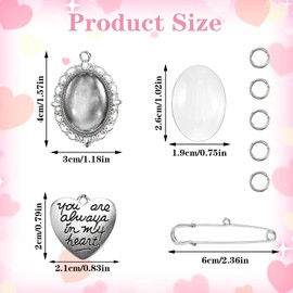 Classicseali 3pcs Wedding Bouquet Photo Charms,Elegant Bouquet Charm Memory, Perfect Photo Charm for Bridal Bouquets Keepsake, Memorial Charms Pins for Cherished Moments