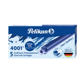 Pelikan Pelikan 310748 Großraum-Tintenpatrone 4001, königsblau, 5 Patronen in Faltschachtel