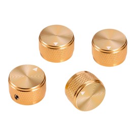 XIYANGJUAN 4pcs Gold Guitar knobs Aluminum Volume Tone Control Metal Potentiometer knob for Fender ST Tele Les Paul Guitar Accessories (Gold)