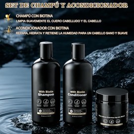 Champú Anticaída, Champú Hair Shampoo, Shampoo Reparación Brillante y Nutrición, Acondicionador Fuerza Anti-Caída, Fortalece Raíces, Refresca El Cuero