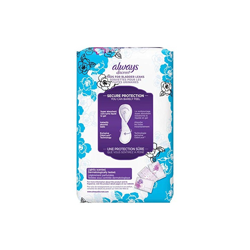 Always Discreet, Incontinence Light Pads, 3 Drops, 30 Pads each
