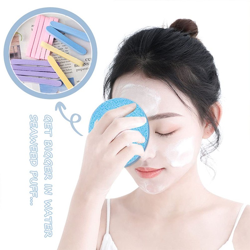 48 Pcs Facial Sponges, Compressed Face Cleansing Sponge Cellulose Face