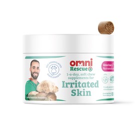 Omni Itchy Dog Skin Relief Supplement - One-a-Day Dog Chew Supplements for Dogs with Irritated Skin, Vet Grade with Beta Glucans and Algae to Protect, Hydrate the Skin, 30 Servings, Medium Dog 15-35Kg