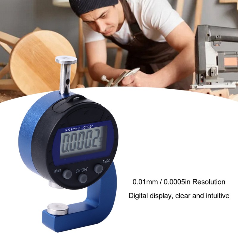 Digital Thickness Gauge Electronic Micrometer Thickness Meter 0.01mm 0.0005in Resolution