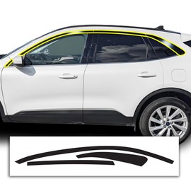 BOGAR TECH DESIGNS Side Window Chrome Delete Overlay Compatible with Ford Escape 2020-2025, Gloss Black