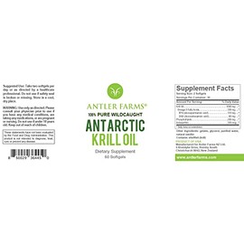 Antler Farms - Aceite de krill antrtico 100 puro capturado en estado salvaje en aguas fras y prstinas, 60 cpsulas blandas suplemento limpio de omega  
