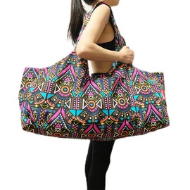 Aozora Yoga Mat Bag Large Yoga Mat Tote Sling Carrier with Pockets Fits Mats with Multi-Functional Storage Pockets Light and Durable (Indian)